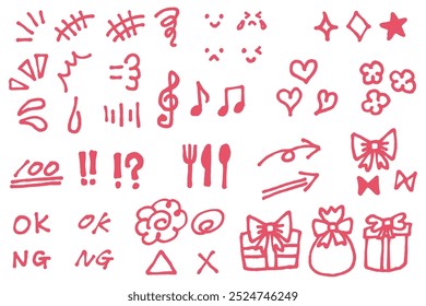 Doodle style vector illustration set.