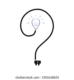 Doodle style vector lamp. Inspiring. Illustration object isolated. Idea inspiration. 