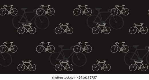 Doodle style vector pattern with bicycles