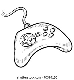 Doodle style video game controller vector illustration