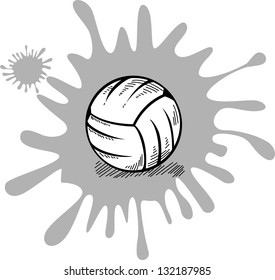 Doodle style volleyball sports vector illustration