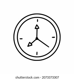 Reloj de estilo Doodle. Icono de contorno del vector.