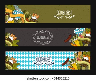 Doodle style web banner design for Oktoberfest beer festival 