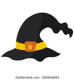 Doodle style witch hat. Halloween element.