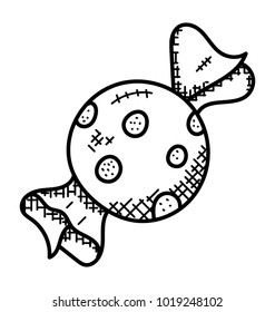 
Doodle style wrapped candy icon
