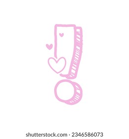 Doodle Styled Exclamation Mark with a Heart