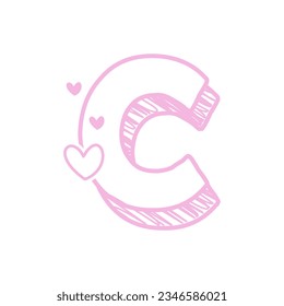Doodle Styling Letter with a Heart