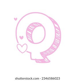 Doodle Styled Letter with a Heart