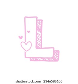Doodle Styled Letter with a Heart