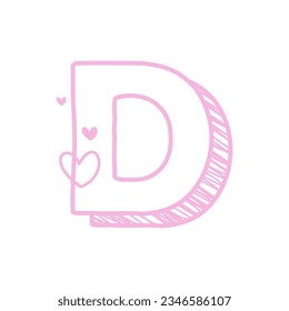Doodle Styling Letter with a Heart