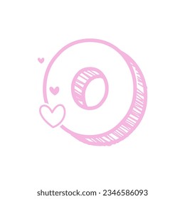 Doodle Styled Number with a Heart