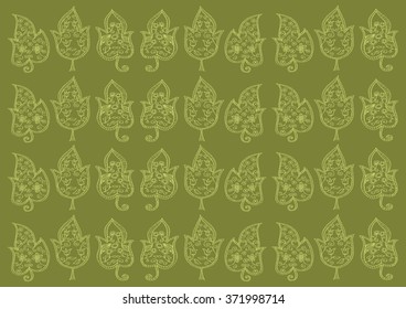 Doodle stylized leaves pattern.