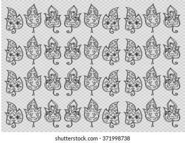 Doodle stylized leaves pattern.