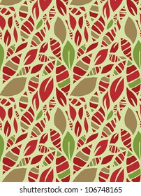 Doodle stylized leaves seamless pattern.