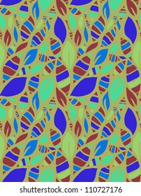 Doodle stylized leaves seamless pattern.