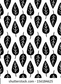 Doodle stylized leaves seamless pattern.