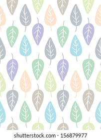Doodle stylized leaves seamless pattern. 