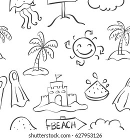Doodle of summer element hand draw