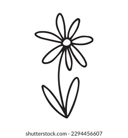 Ilustración de flores de verano de Doodle. Diodle de flores de margarita vectorial