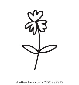 Ilustración de flores de verano de Doodle. Diodle de flores de margarita vectorial