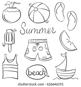Doodle of summer hand draw
