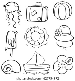 Doodle of summer hand draw style