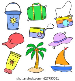 Doodle of summer holiday object