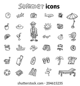 doodle Summer icon, vector illustration.