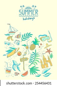 doodle summer illustration