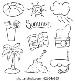 Doodle of summer object vector art