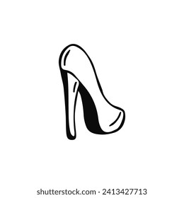 Doodle summer pumps hand drawn in line art style