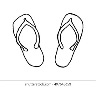 Black White Flip Flops Stock Vector (Royalty Free) 323001464 | Shutterstock