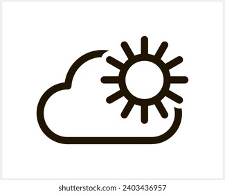 Sol Doodle y clipart de nube aislados. Línea de arte dibujada a mano. Esbozar ilustración de material vectorial. EPS 10