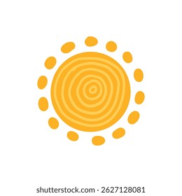 Doodle sun icon. Hot weather suns collection vector illustration, summer scribbled sun doodle with sunlight sketch drawings, hand drawn sunshine objects