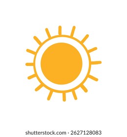 Doodle sun icon. Hot weather suns collection vector illustration, summer scribbled sun doodle with sunlight sketch drawings, hand drawn sunshine objects