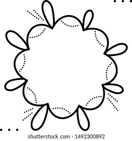 Doodle sun icon in outline style