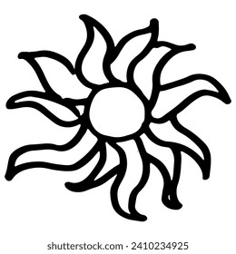 
Doodle Sun Scribble. Vector solar symbols set for logo design.