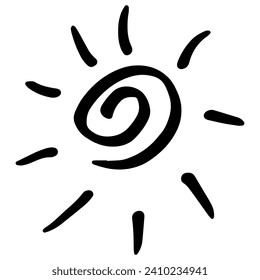 
Doodle Sun Scribble. Vector solar symbols set for logo design.