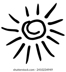 
Doodle Sun Scribble. Vector solar symbols set for logo design.