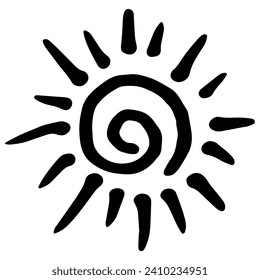 
Doodle Sun Scribble. Vector solar symbols set for logo design.