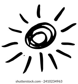 
Doodle Sun Scribble. Vector solar symbols set for logo design.