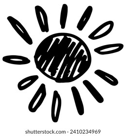 
Doodle Sun Scribble. Vector solar symbols set for logo design.