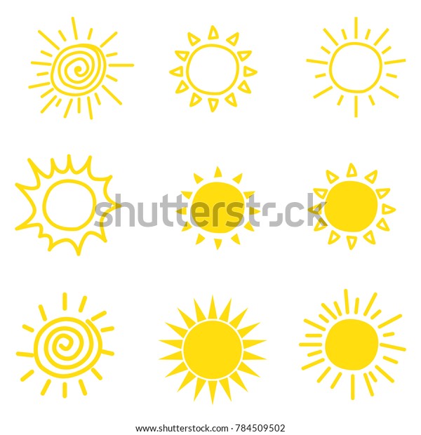 Doodle Sun Set Sun Vector Stock Vector (Royalty Free) 784509502