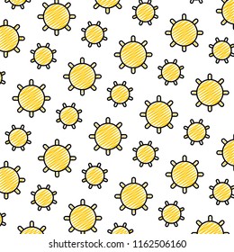 doodle sun with shine ray weather background