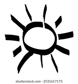 Doodle sun sketch illustration. Element for social media, posters, etc.
