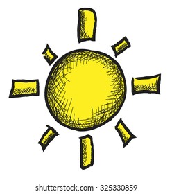 doodle sun, vector illustration
