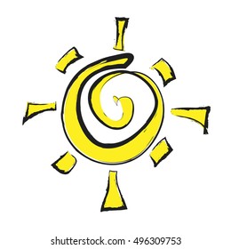 doodle sun, vector illustration