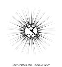 Doodle Sunburst Icon Vector Illustration
