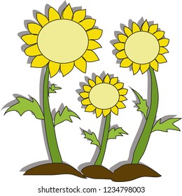 Doodle sunflower simple style
