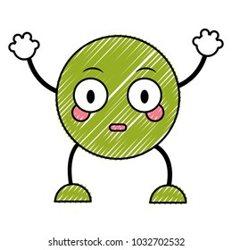 doodle surprised emoji expression with arms and legs